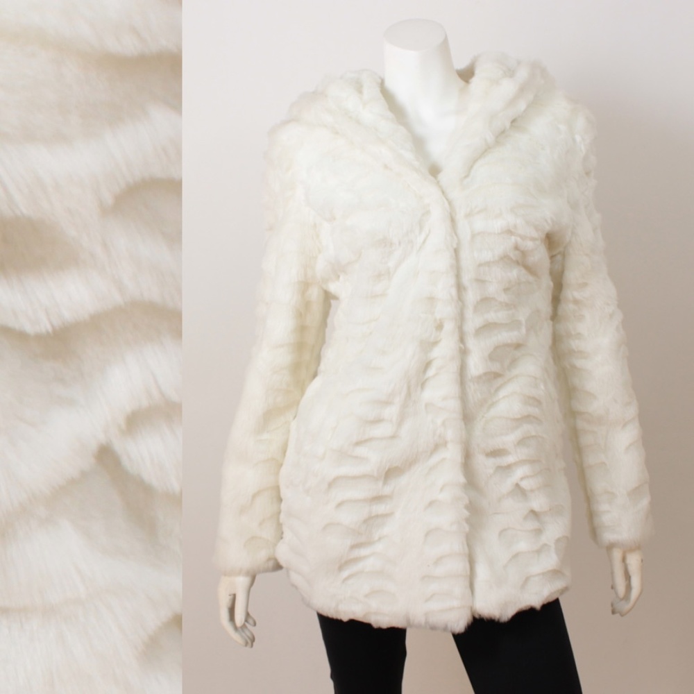 Faux Fur hooded coat cute